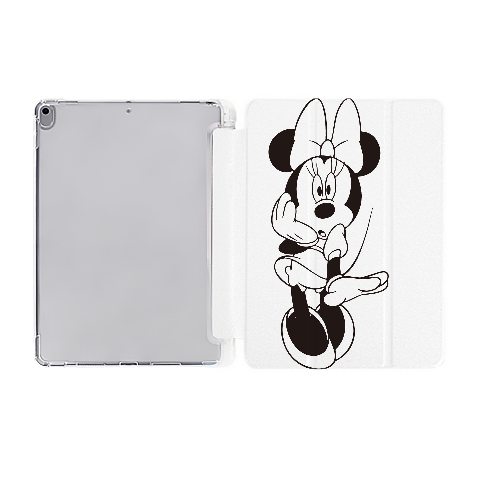 （画像用） ミッキーマウス Mickey Mouse IPad ケース ペン収納付き 三つ折りスタンド PUレザー×シリコン 対応機種9.5/10.5/10.9インチ
